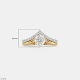 Modern Duo Solitaire Round Vanki Diamond Ring Platinum 950