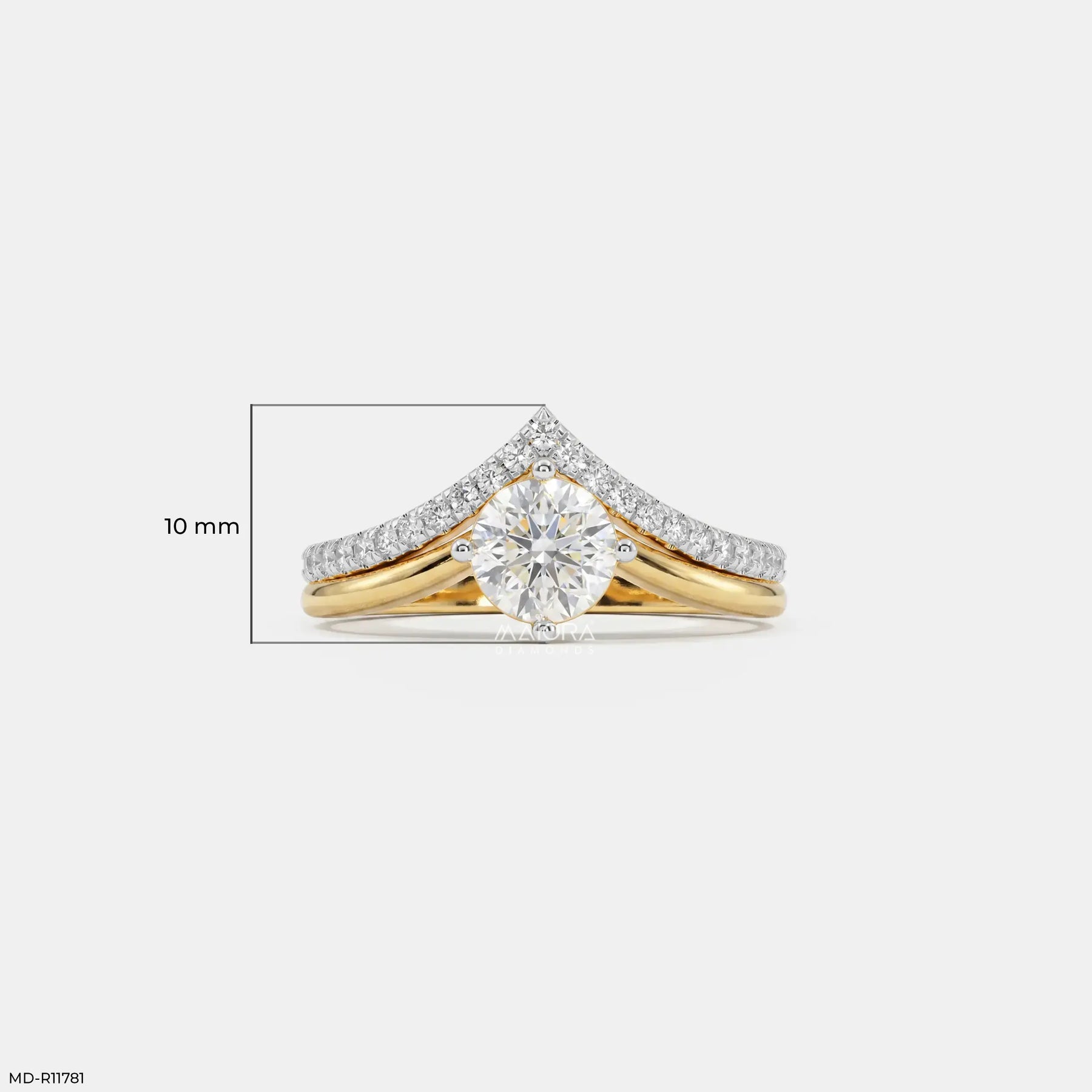 Modern Duo Solitaire Round Vanki Diamond Ring Platinum 950