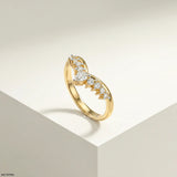 Petal Wave Diamond Ring 9K Rose Gold