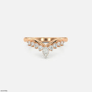 Petal Wave Vanki Diamond Ring 9K Rose Gold
