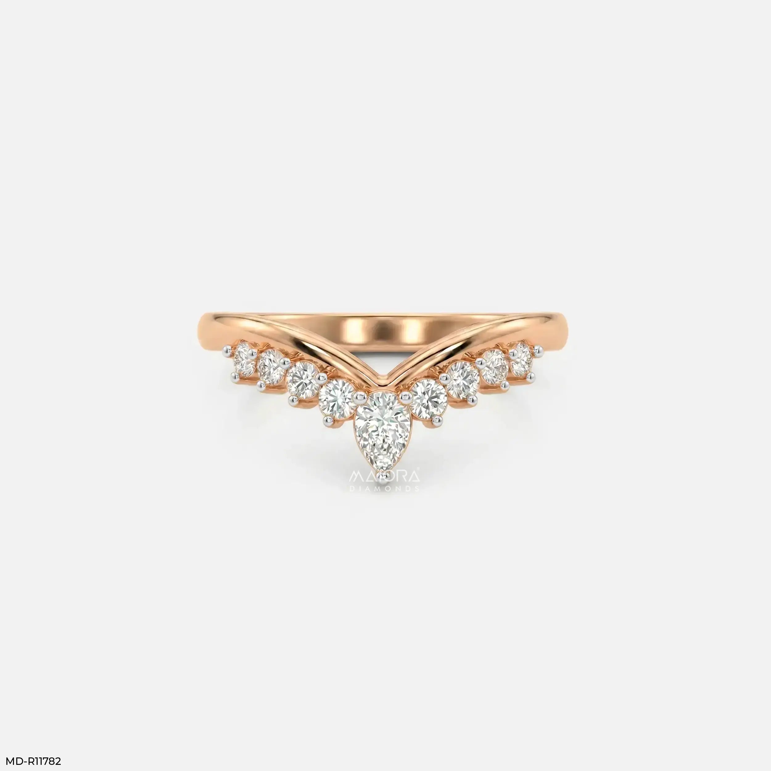 Petal Wave Vanki Diamond Ring 9K Yellow Gold