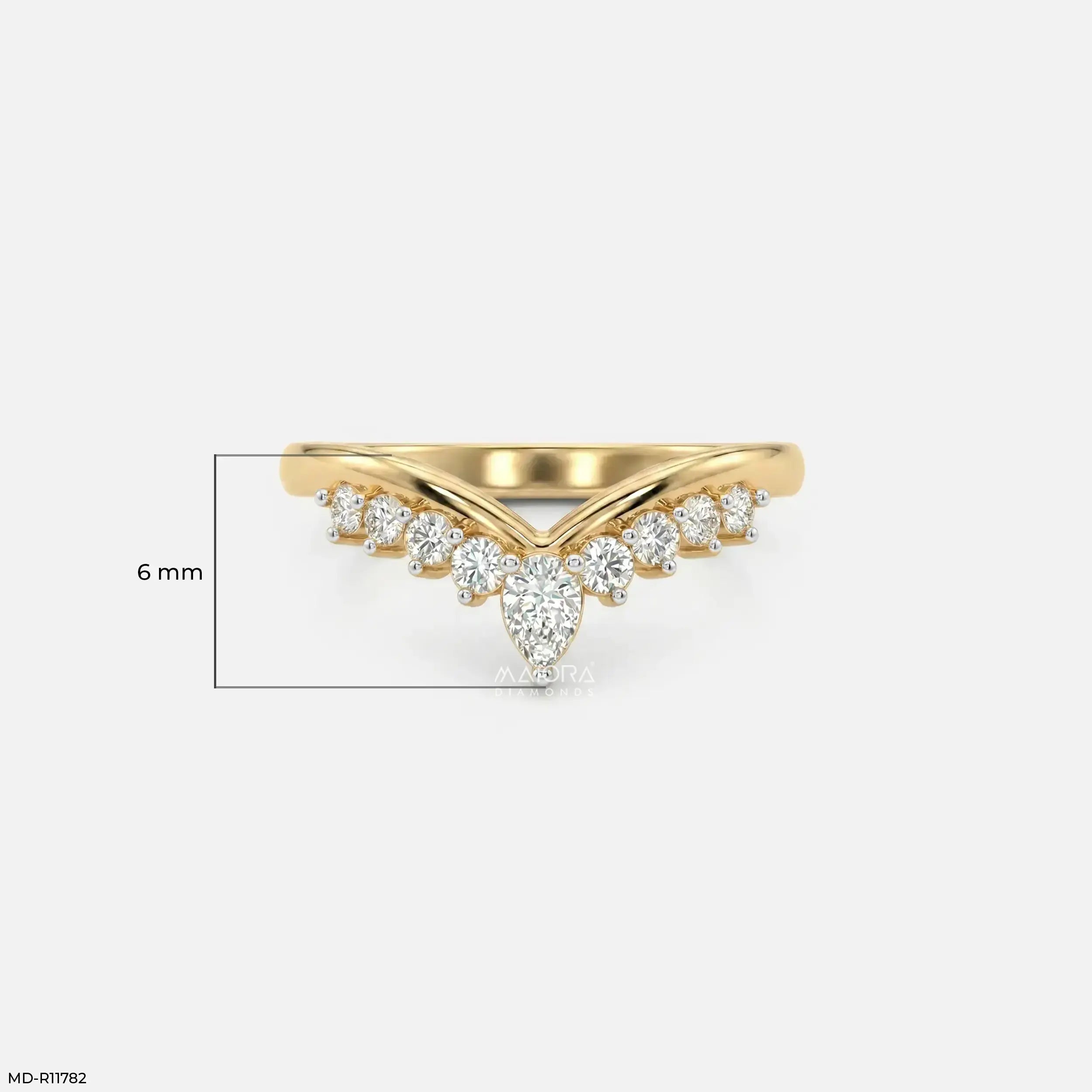 Petal Wave Vanki Diamond Ring 9K Yellow Gold