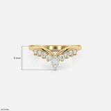 Petal Wave Diamond Ring 9K Rose Gold