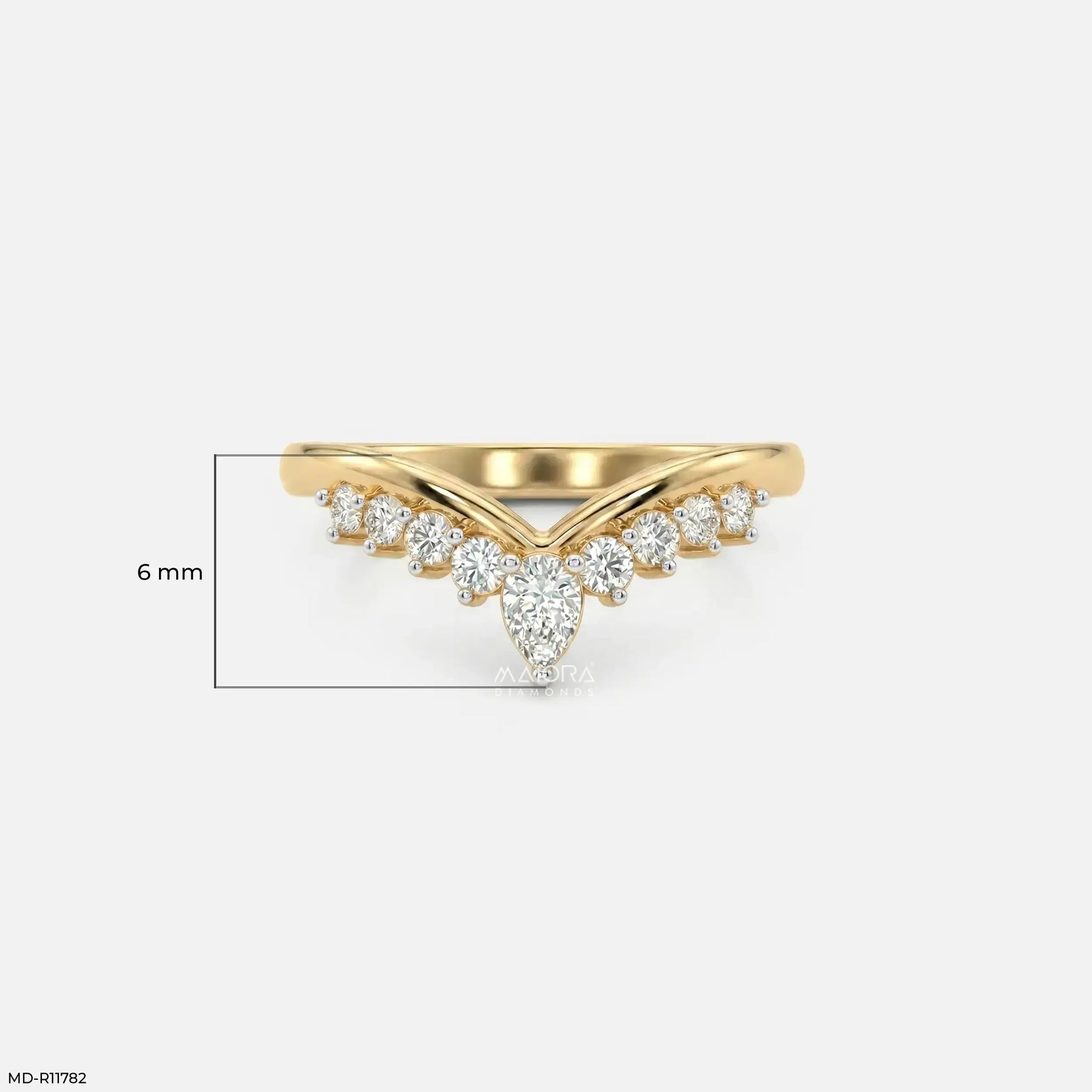 Petal Wave Diamond Ring 9K Rose Gold