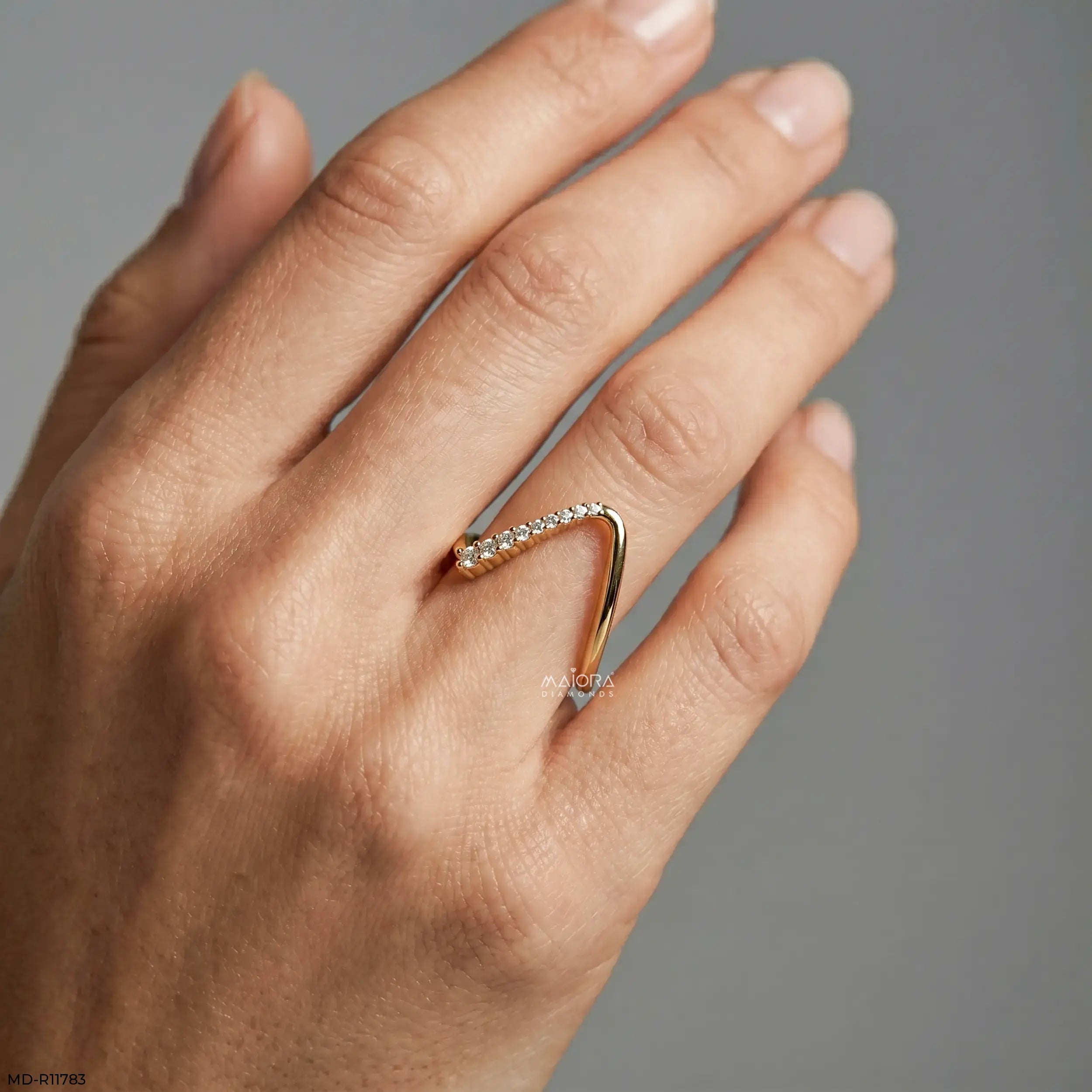 Glacier Vector Vanki Diamond Ring 9K Yellow Gold