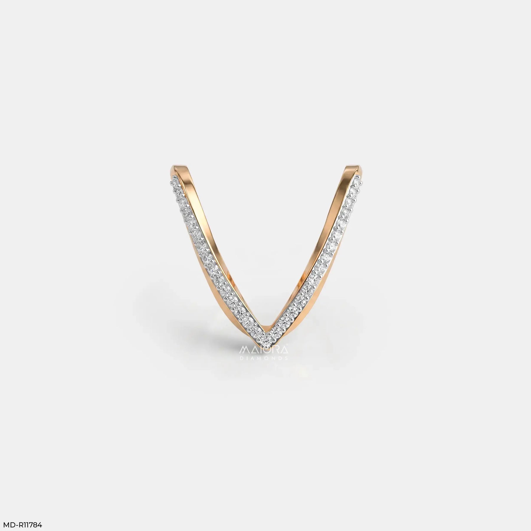 Apex V Line Diamond Ring 9K Yellow Gold