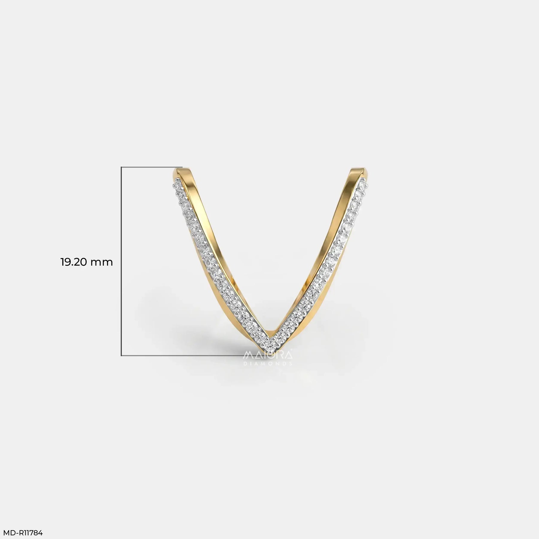 Apex V Line Diamond Ring 9K Yellow Gold