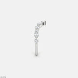 Dazzling Blue Arc Diamond Ring 9K White Gold