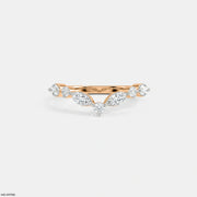 Dazzling Blue Arc Vanki Diamond Ring 14K Rose Gold