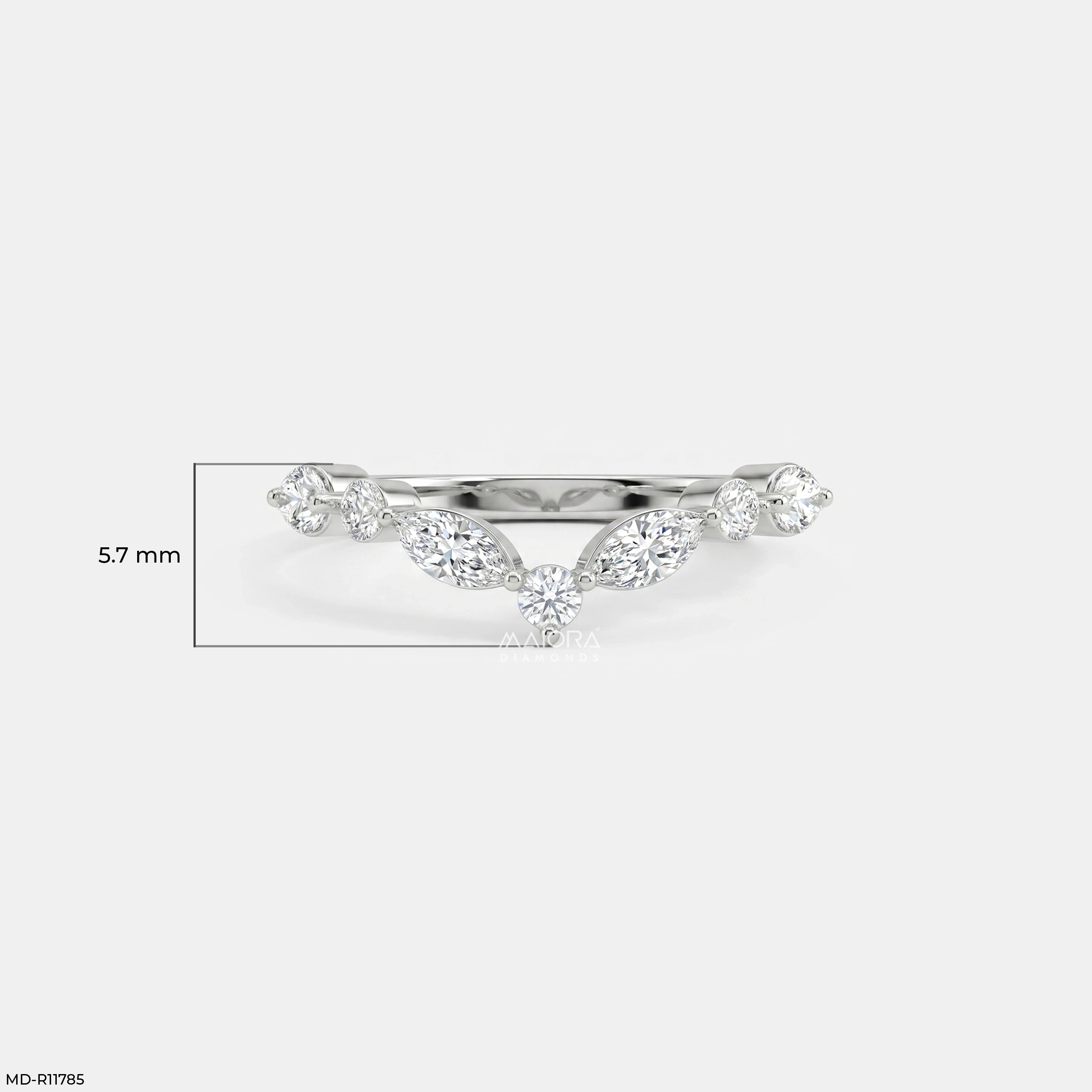 Dazzling Blue Arc Vanki Diamond Ring 9K Yellow Gold
