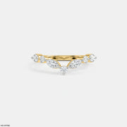 Dazzling Blue Arc Vanki Diamond Ring 9K Yellow Gold