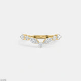 Dazzling Blue Arc Diamond Ring 9K White Gold