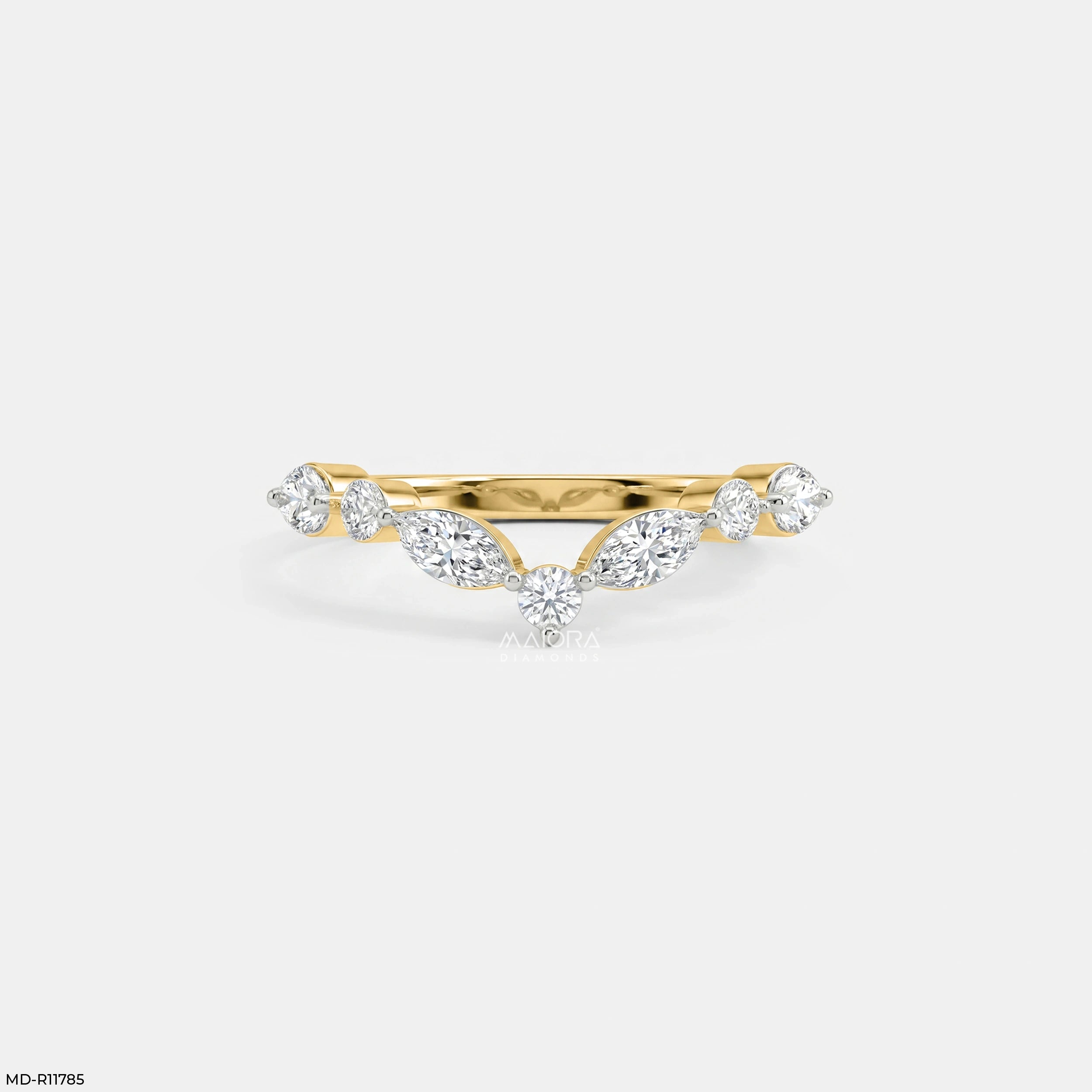 Dazzling Blue Arc Vanki Diamond Ring