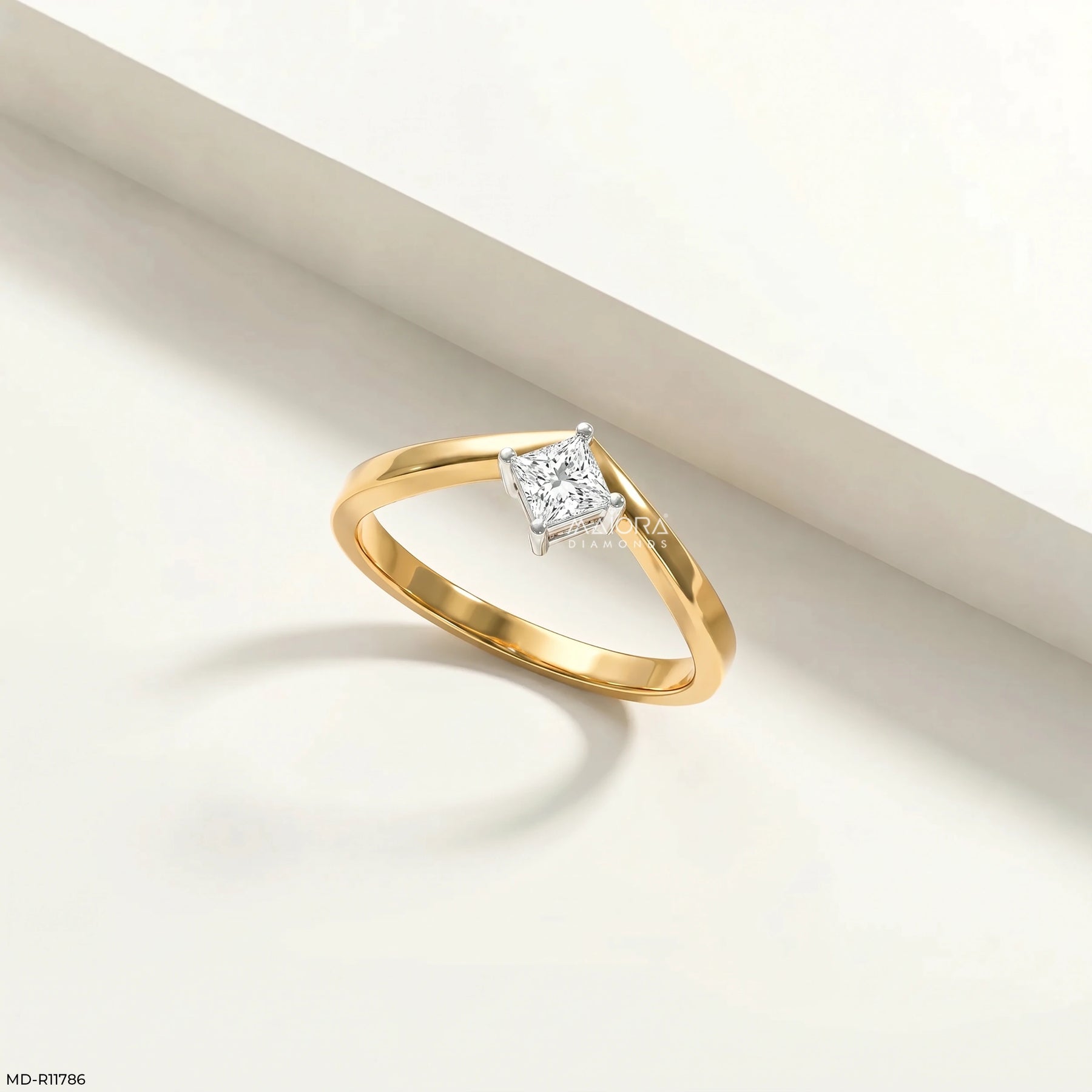 Regent Princess Solitaire Diamond Ring 9K White Gold