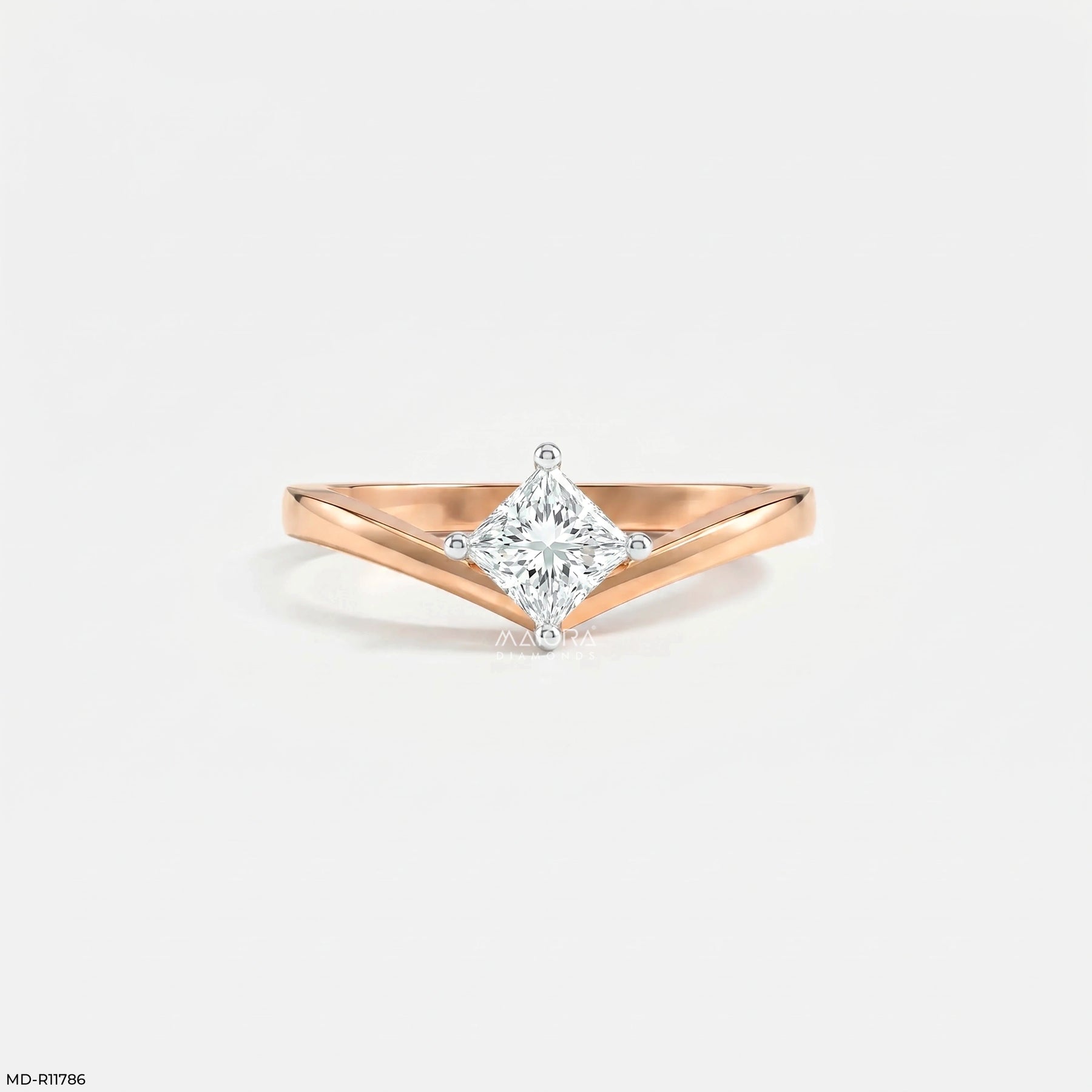 Regent Princess Solitaire Diamond Ring 9K White Gold