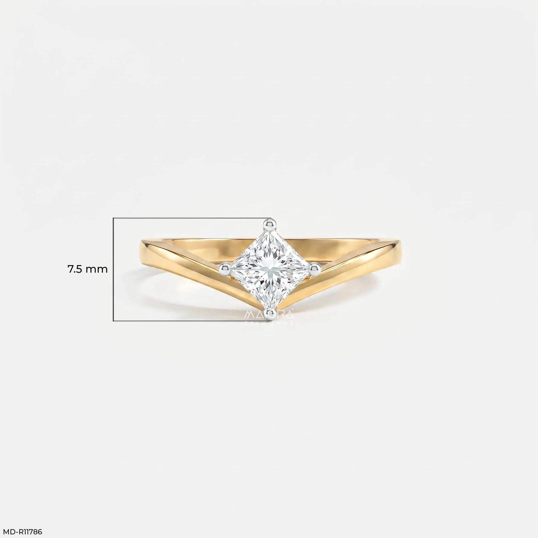 Regent Princess Solitaire Diamond Ring 9K White Gold