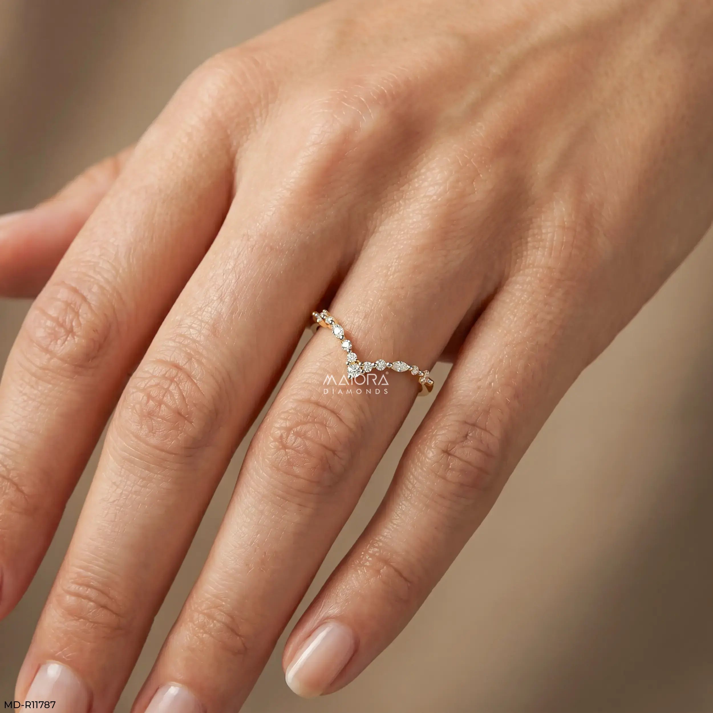 Ethereal Vine Vanki Diamond Ring 9K Yellow Gold
