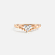 V liner Solitaire Heart Vanki Diamond Ring 18K Rose Gold