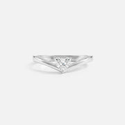 V liner Solitaire Heart Vanki Diamond Ring Platinum 950