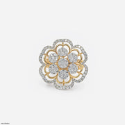Gilded Cluster Petal Diamond Cocktail Ring Platinum 950