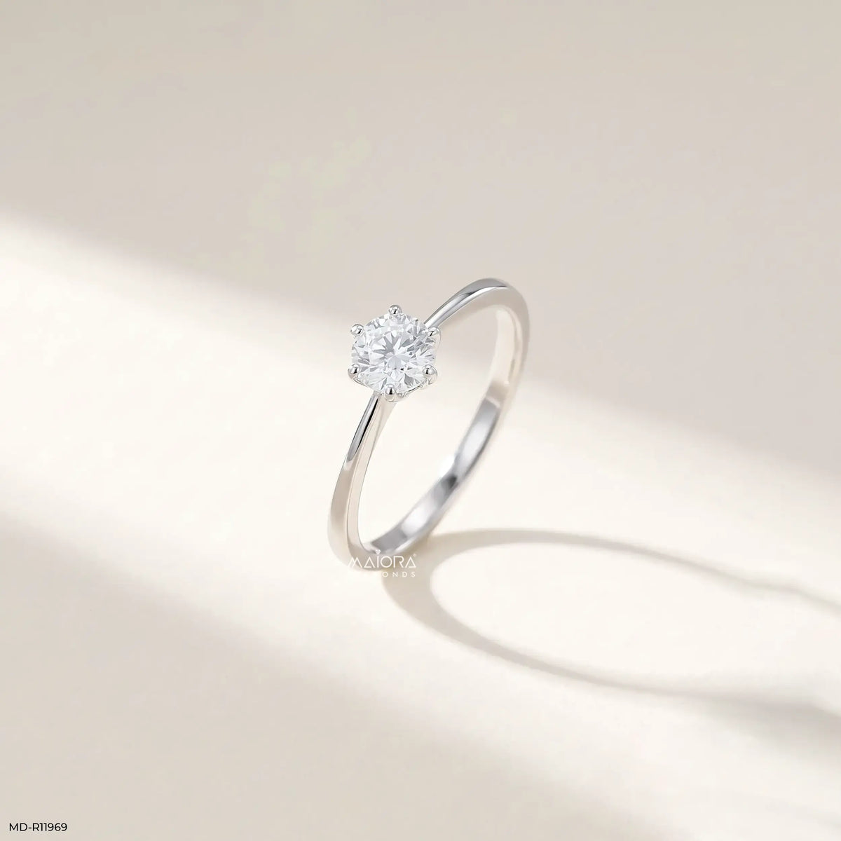 Shiney Round Solitaire Diamond Ring