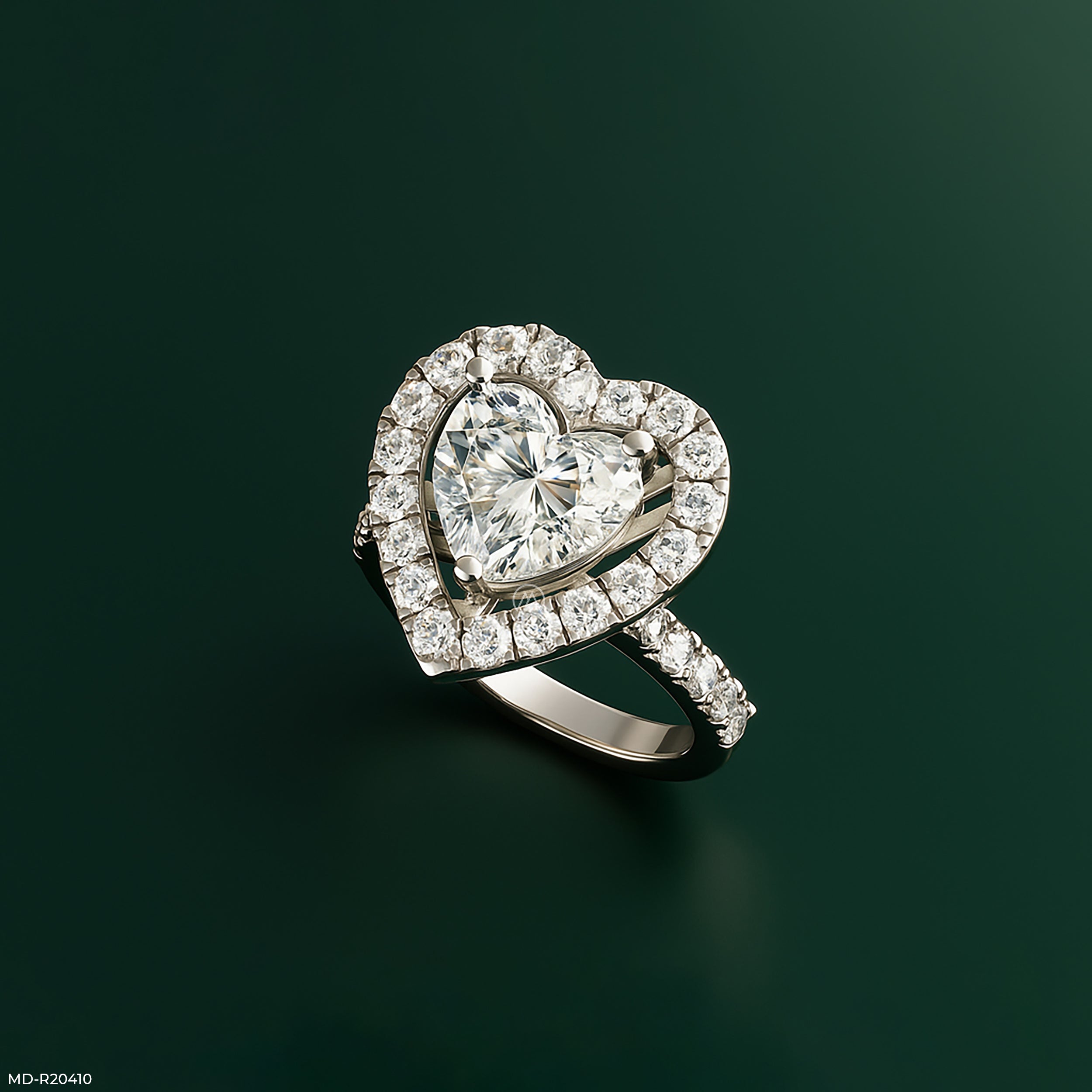 5 Carat Halo Heart Diamond Rings 14K Rose Gold