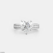 Heart-Shaped Diamond Solitaire Ring 14K White Gold