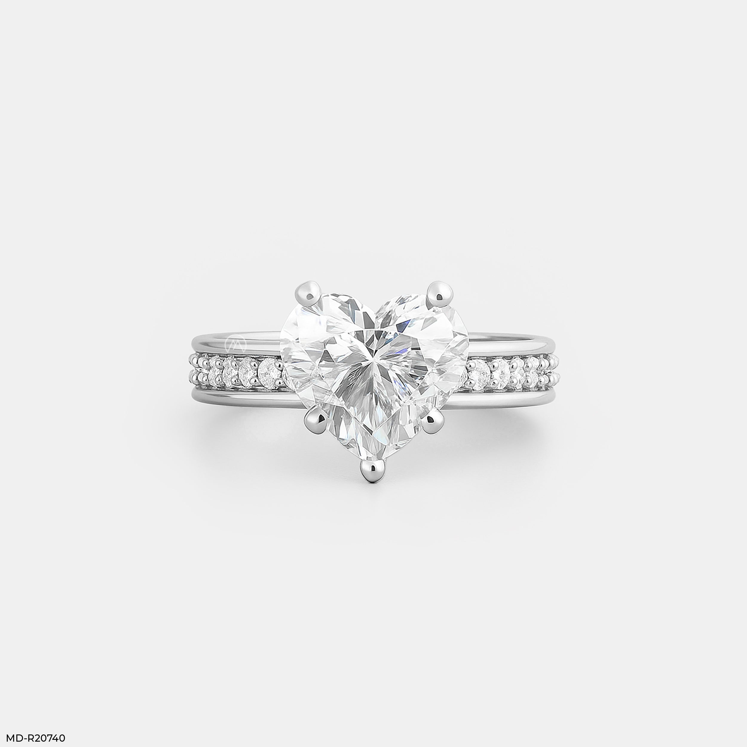 Heart-Shaped Diamond Solitaire Ring