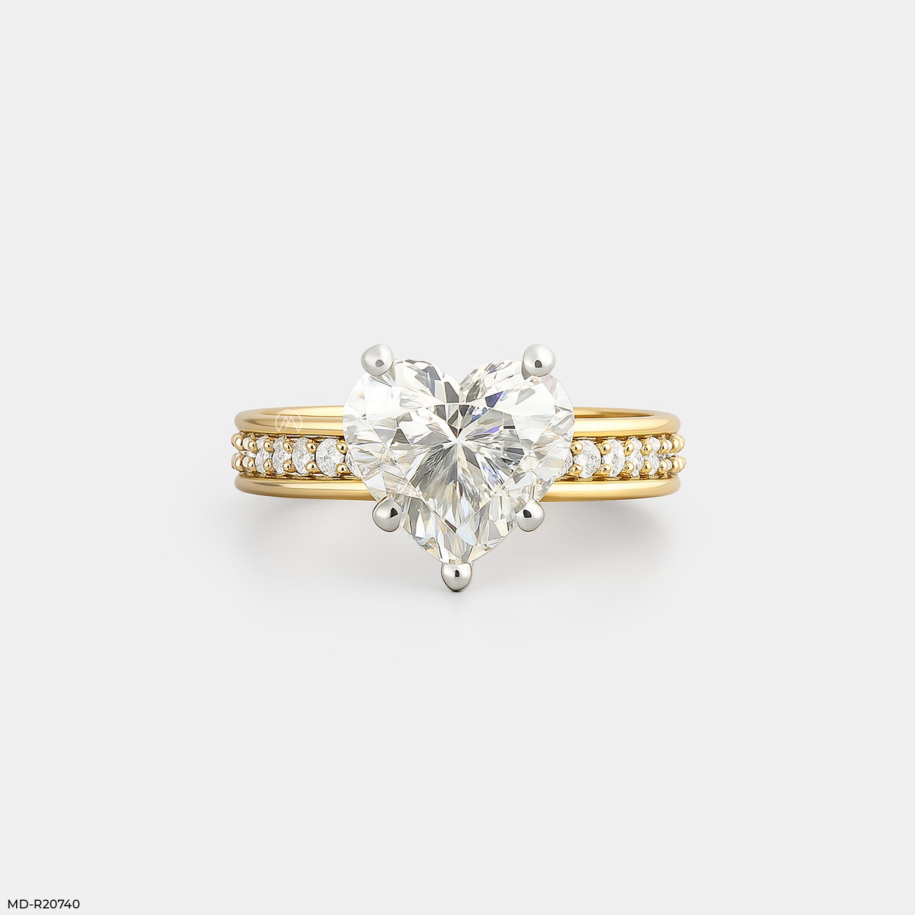 Heart-Shaped Diamond Solitaire Ring 14K Yellow Gold