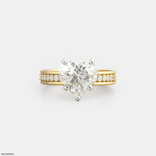 Heart-Shaped Diamond Solitaire Ring 14K Yellow Gold
