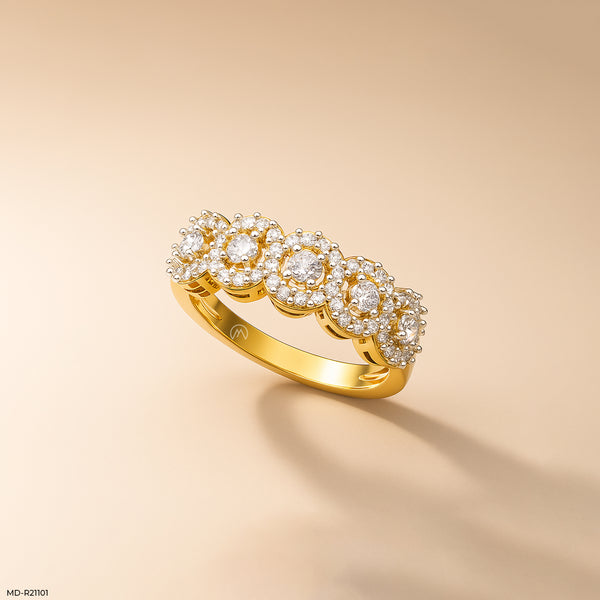 0.5 Carat Lusture Loop Diamond Rings 14K Yellow Gold