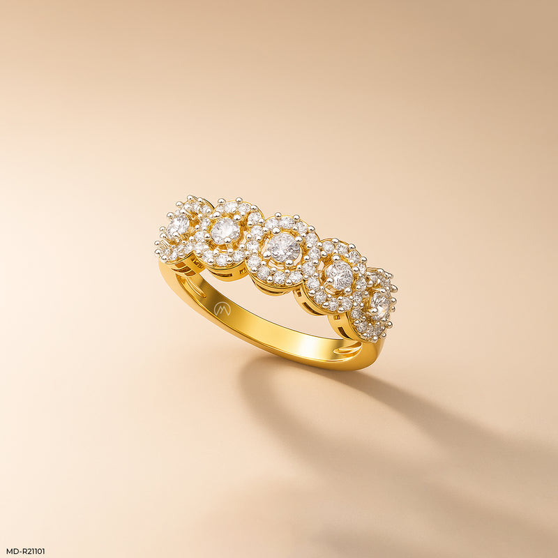 0.5 Carat Lusture Loop Diamond Rings 14K Yellow Gold