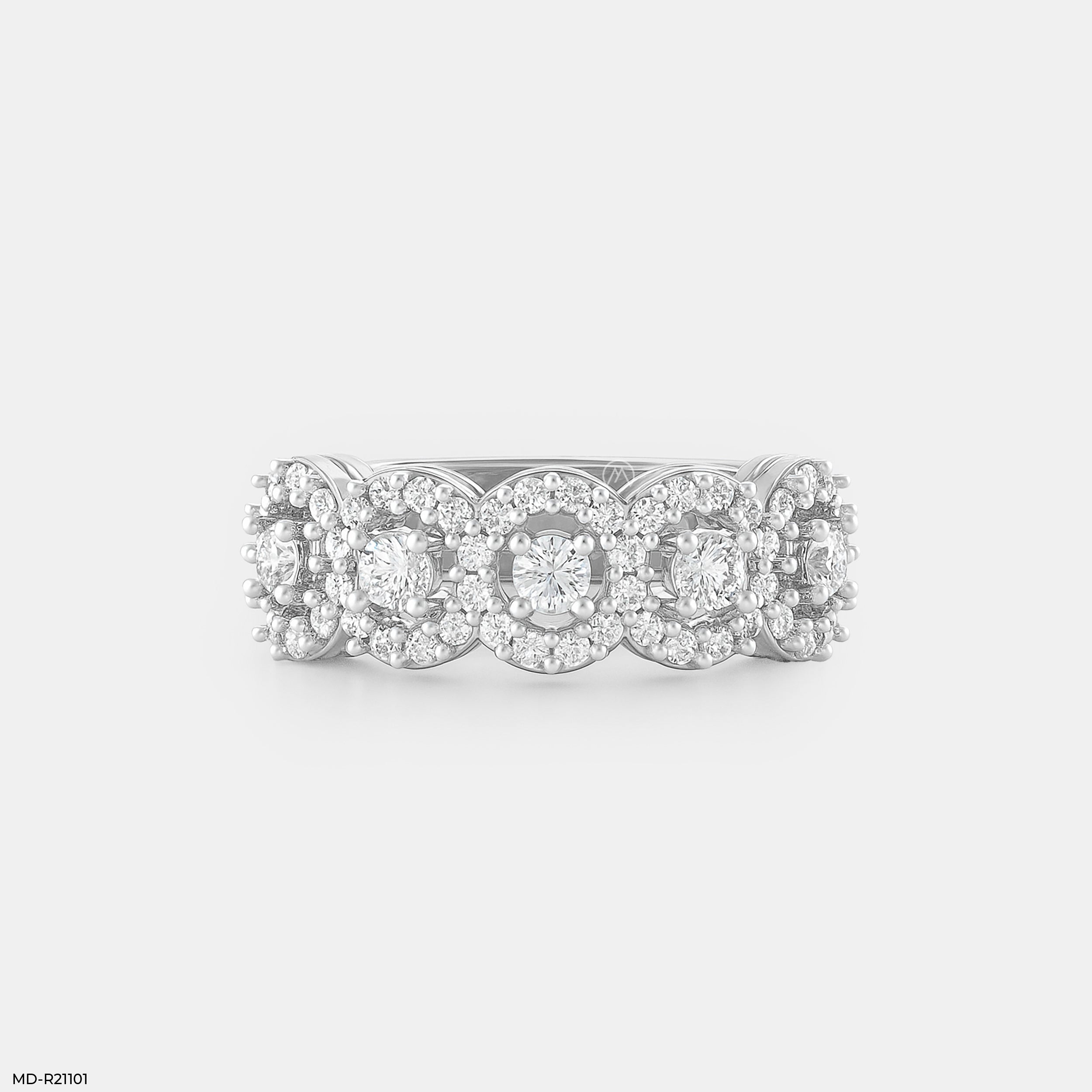0.5 Carat Lusture Loop Diamond Rings 9K White Gold