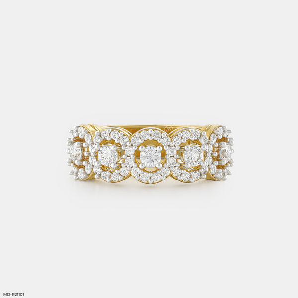 0.5 Carat Lusture Loop Diamond Rings 14K Yellow Gold