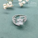 Princess Solitaire Diamond Ring 14K White Gold