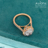 Dazzling Cushion Diamond Ring 14K Rose Gold