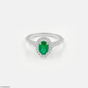 Majestic Oval Emerald Diamond Ring