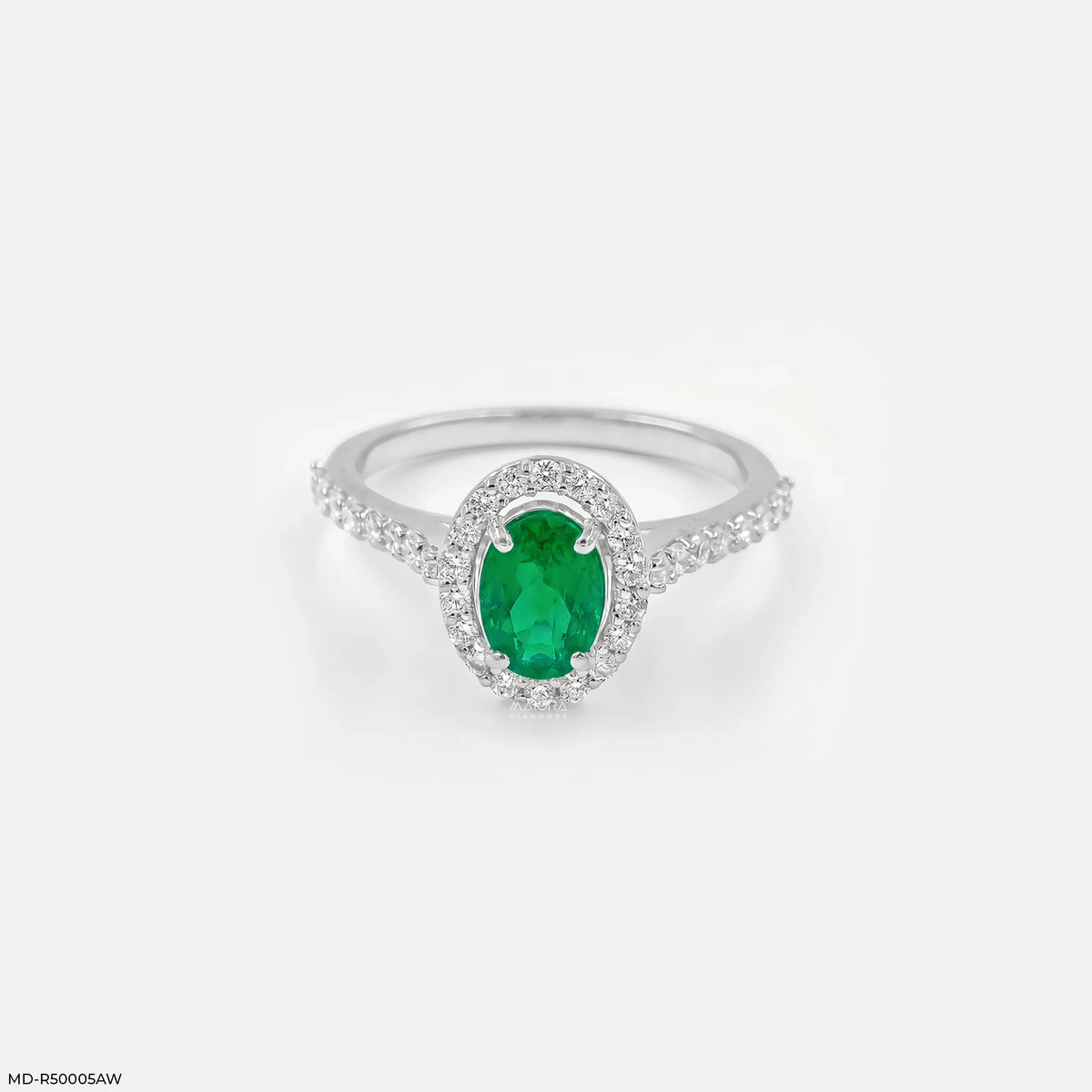 Majestic Oval Emerald Diamond Ring