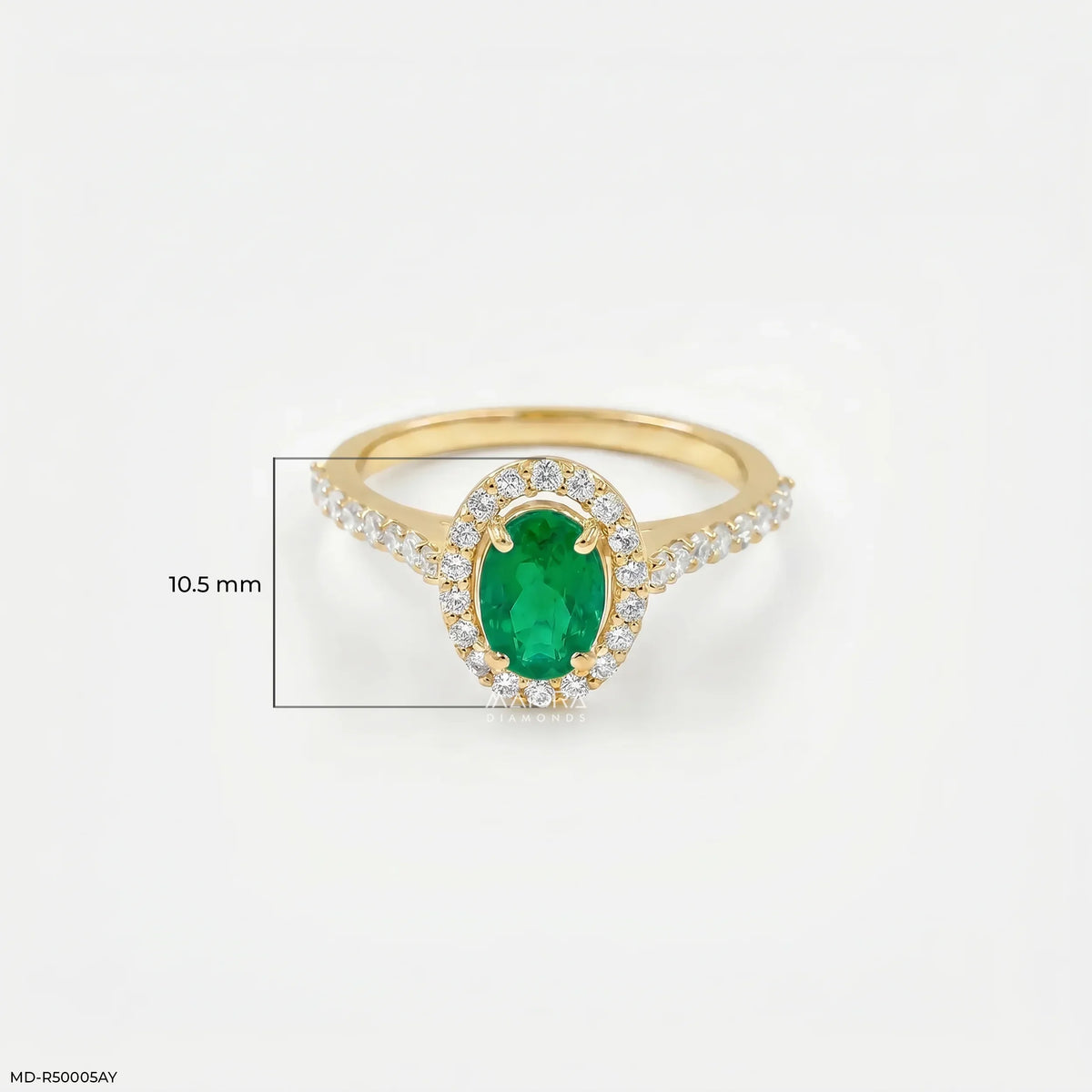 Nature Beauty Oval Emerald Diamond Ring