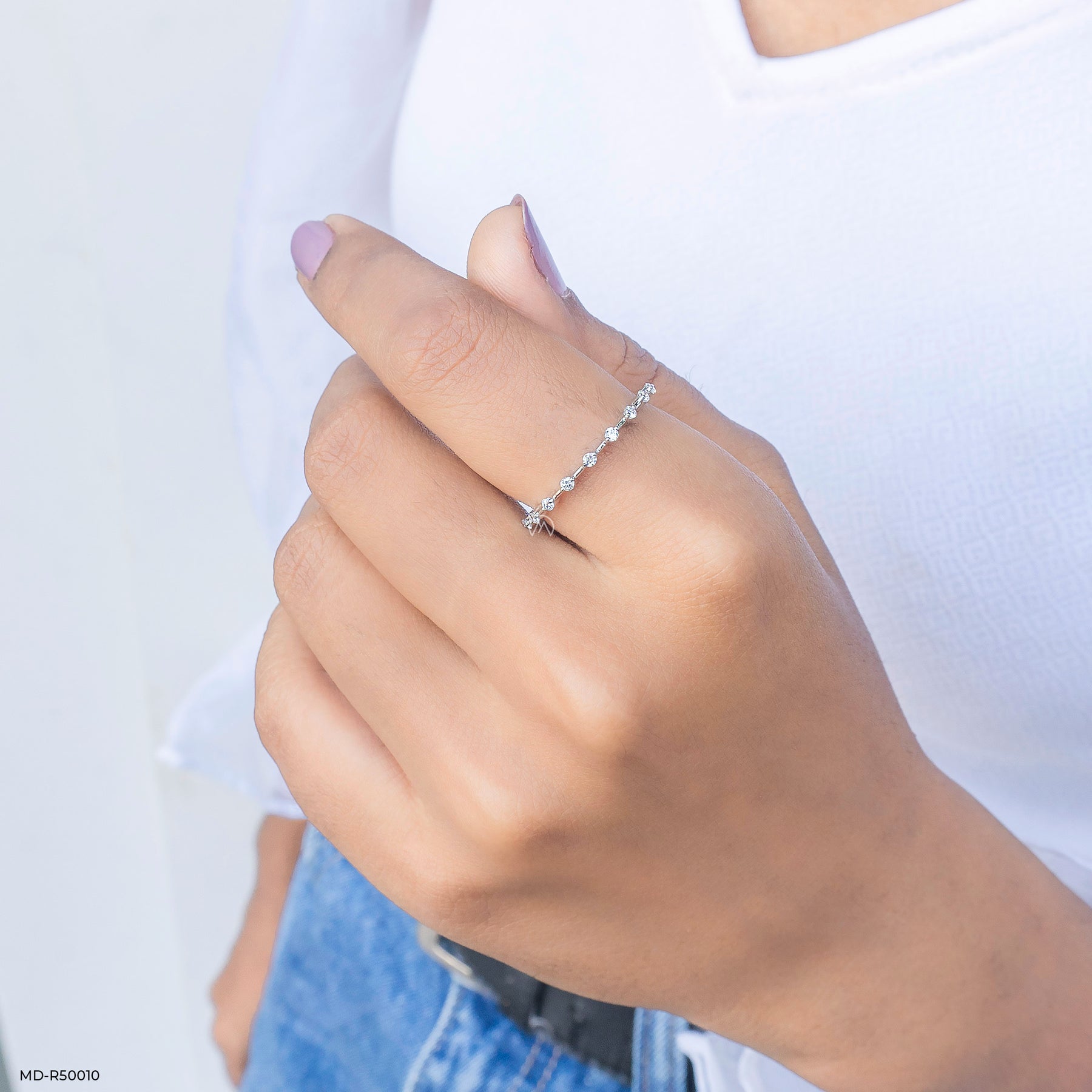 Minimal Lab Diamond Ring 925 Sterling Silver