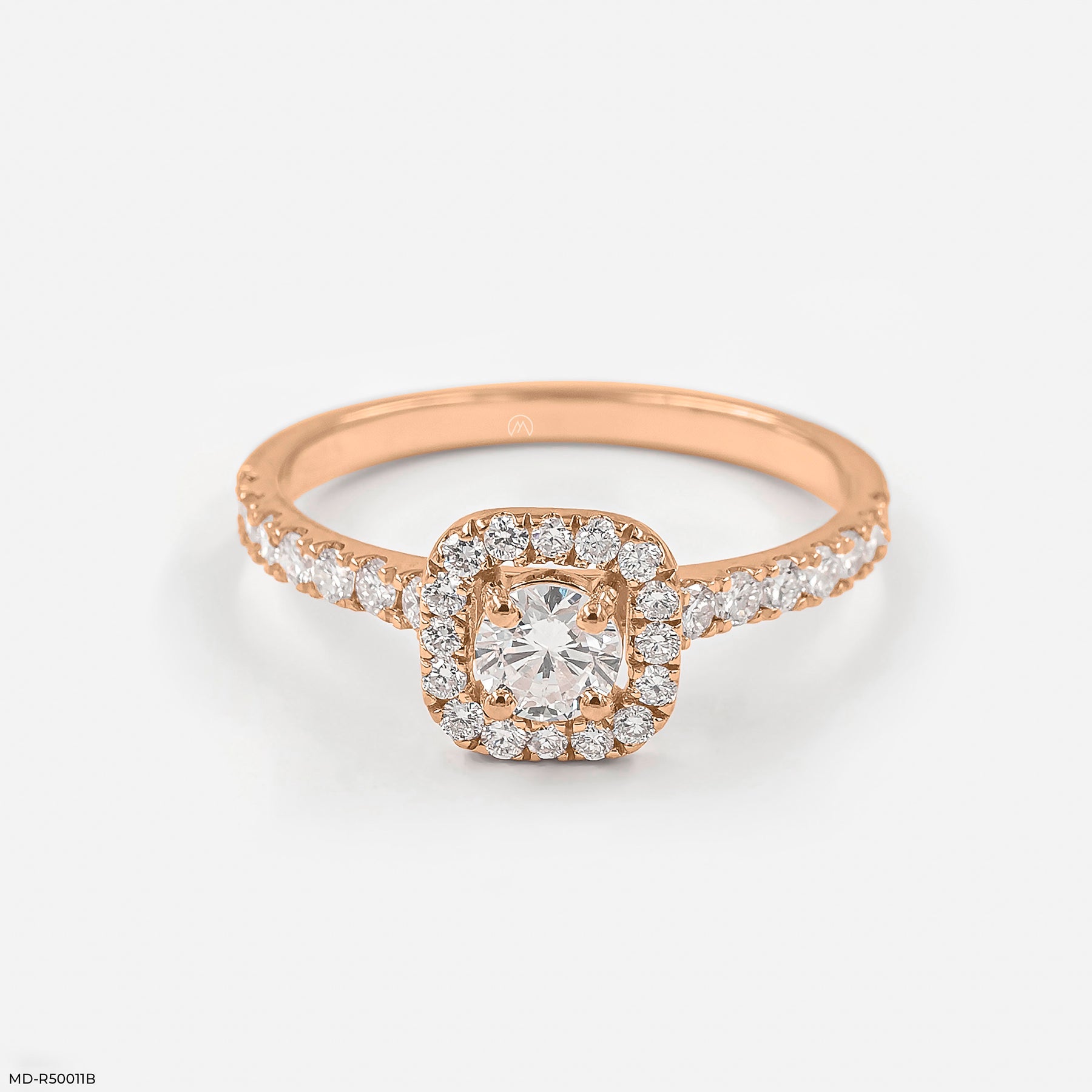 Cushion Halo Ring 14K Yellow Gold