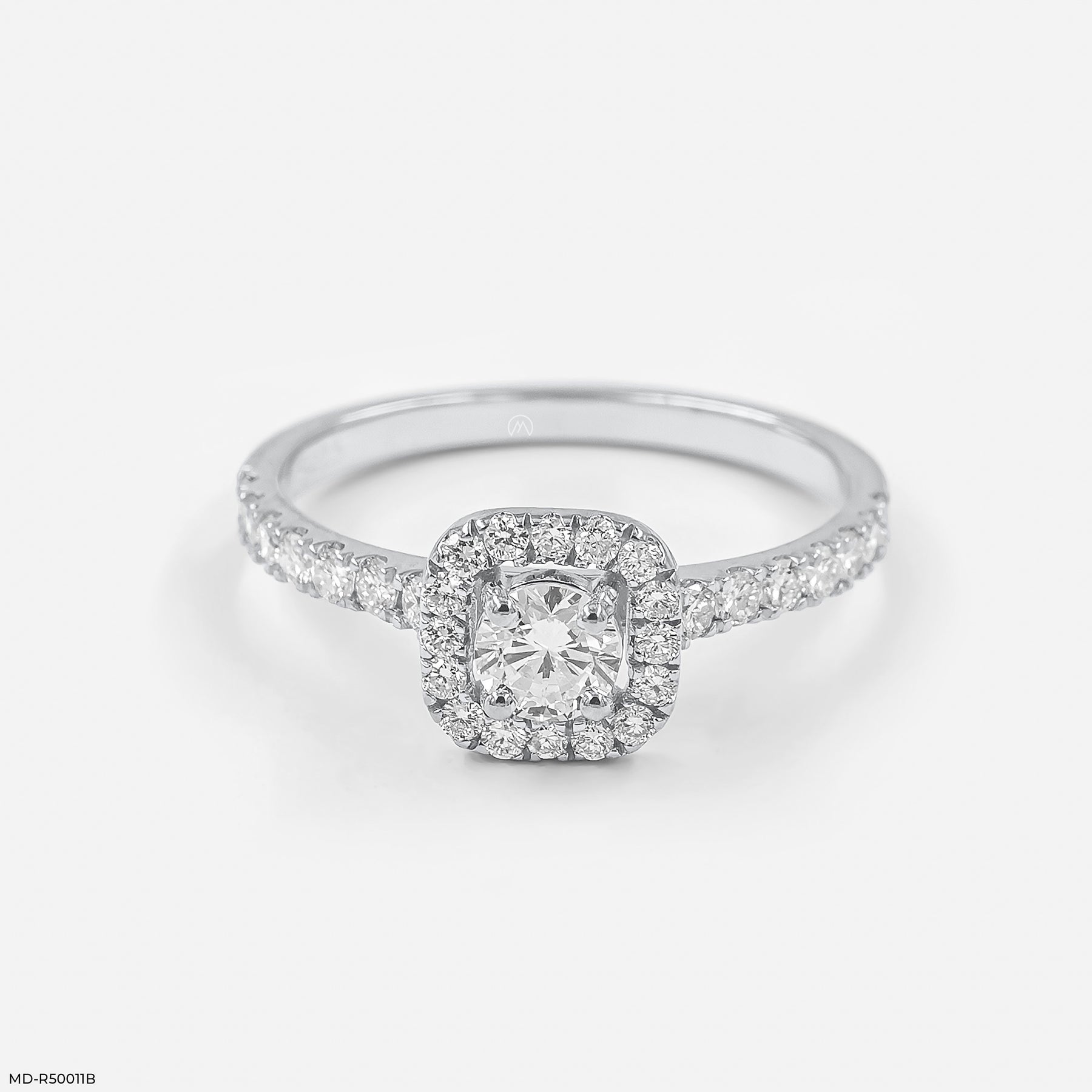 Cushion Halo Ring 14K Yellow Gold