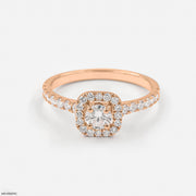 0.5 Carat Aurora Halo Lab Diamond Ring