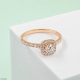 0.5 Carat Aurora Halo Lab Diamond Ring 14K Rose Gold