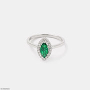 Forest Marquise Emerald Diamond Ring