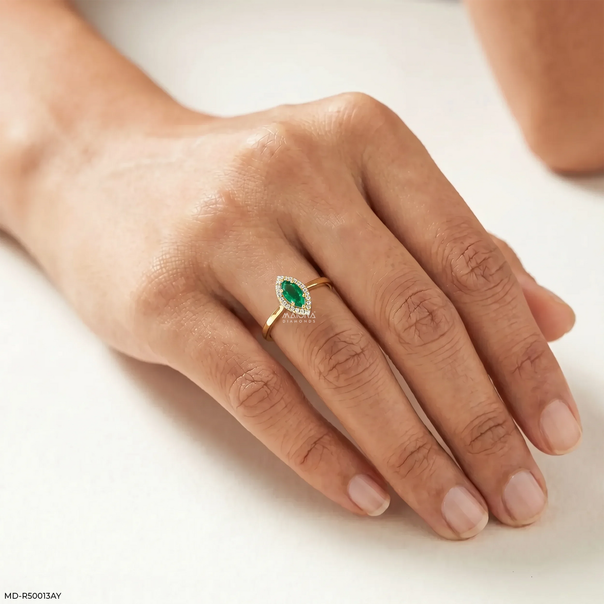 Royal Marquise Emerald Diamond Ring