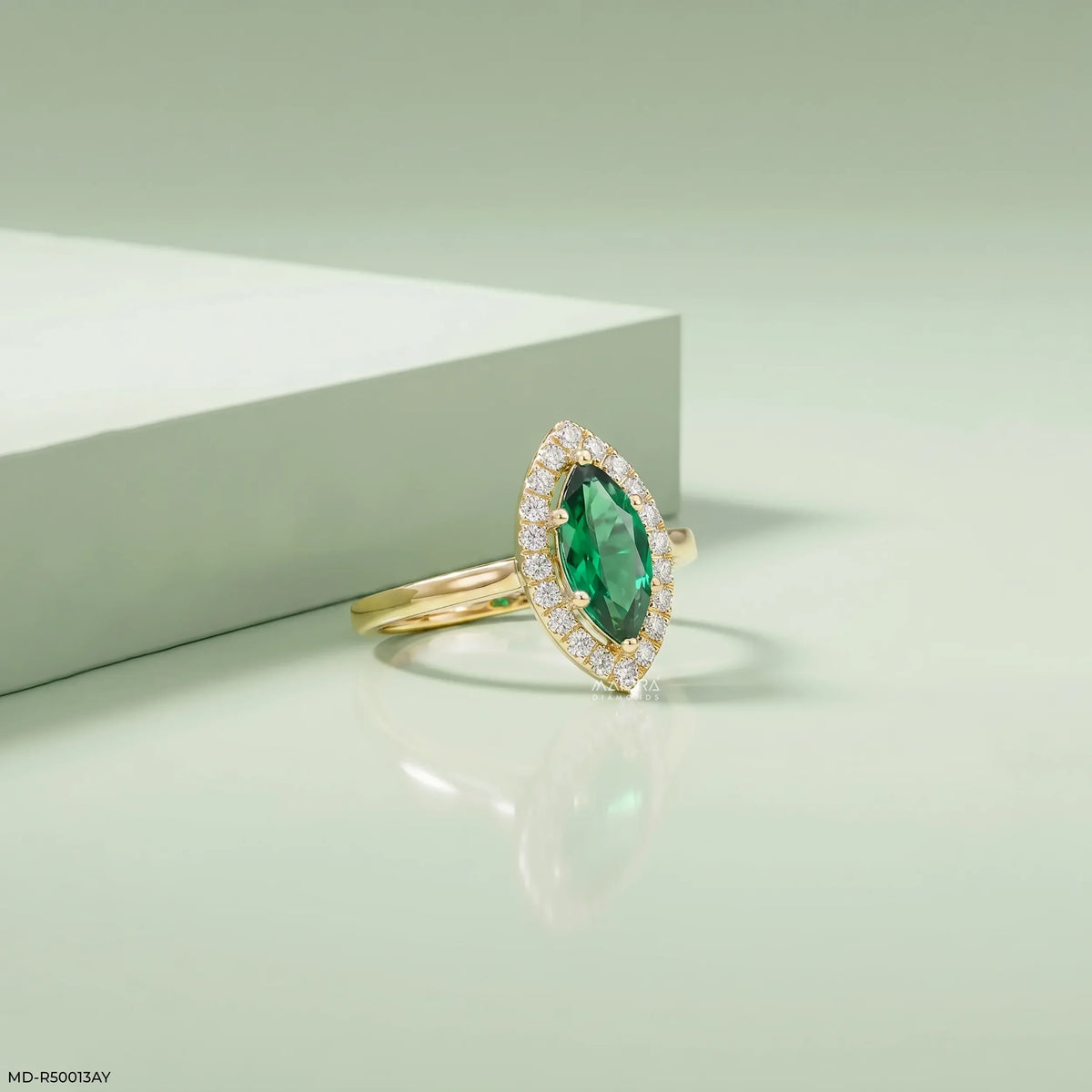 Royal Marquise Emerald Diamond Ring