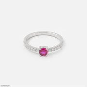 Delicate Round Ruby Diamond Ring