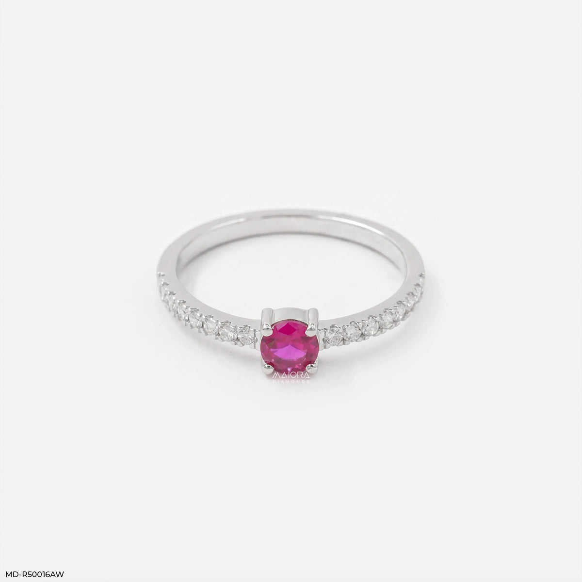 Delicate Round Ruby Diamond Ring
