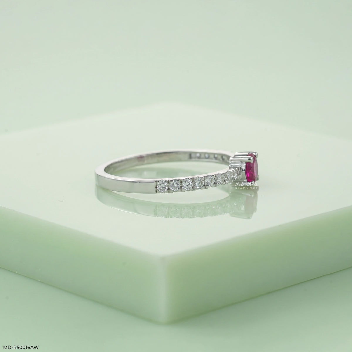 Delicate Round Ruby Diamond Ring
